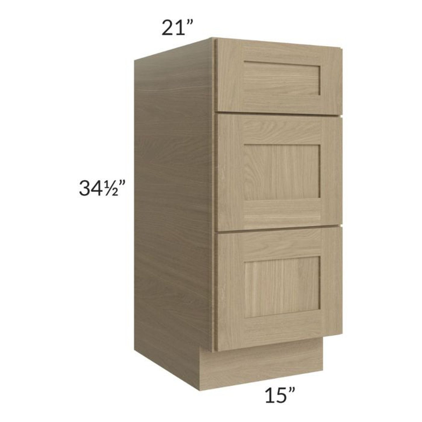 RTA Royal Natural Shaker 15" Vanity Drawer Base Cabinet With 1 Finished Side