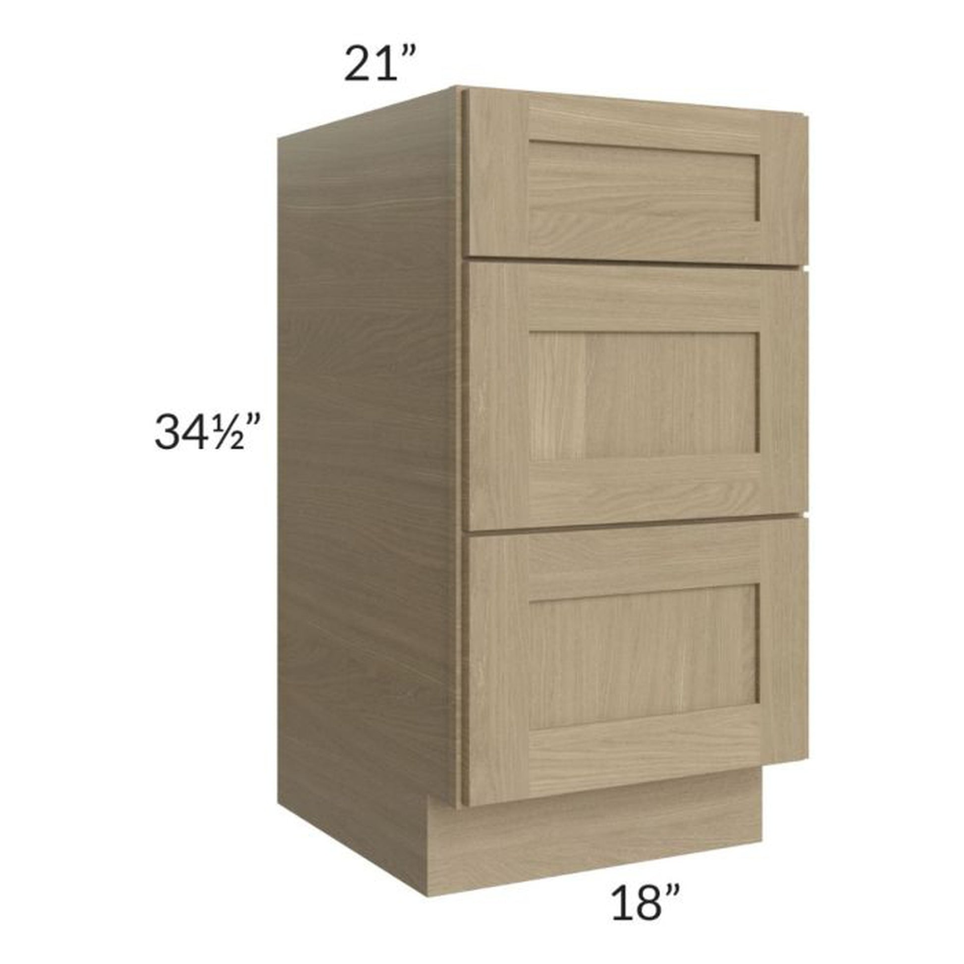 RTA Royal Natural Shaker 18" Vanity Drawer Base Cabinet With 1 Finished Side