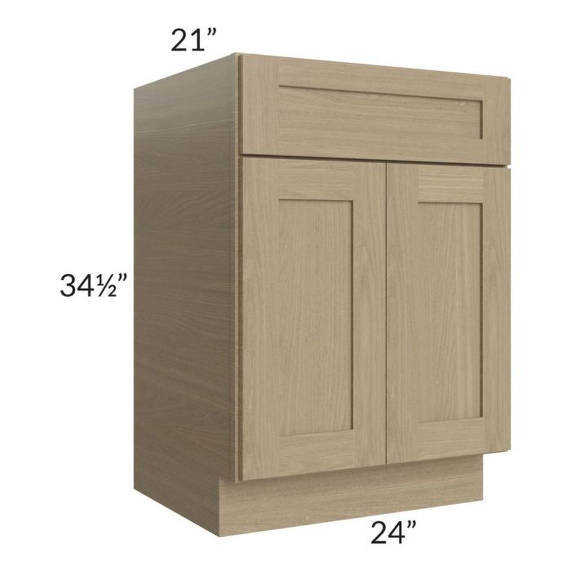 RTA Royal Natural Shaker 24" Vanity Sink Base Cabinet With 1 Finished Side