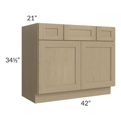 RTA Royal Natural Shaker 42" Vanity Sink Base Cabinet with Drawers