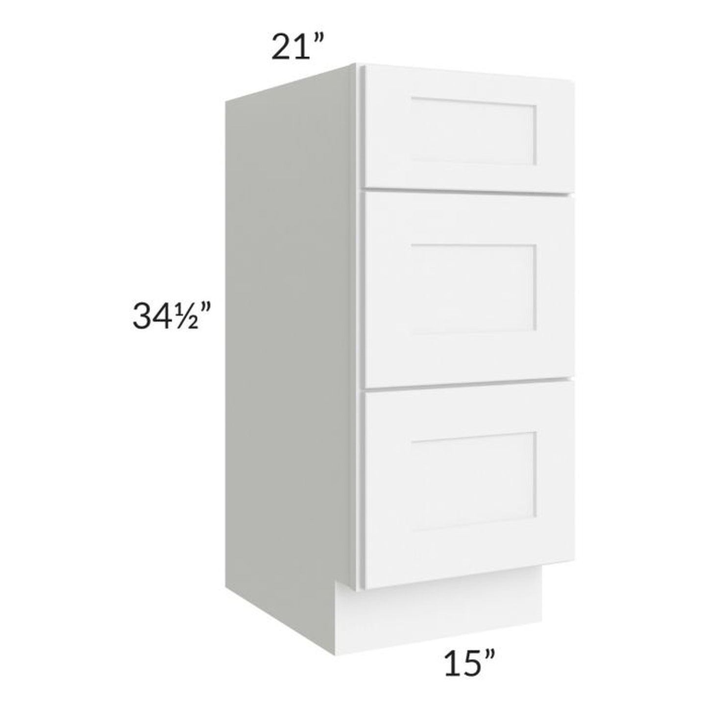 RTA Royal White Shaker 15" Vanity Drawer Base Cabinet