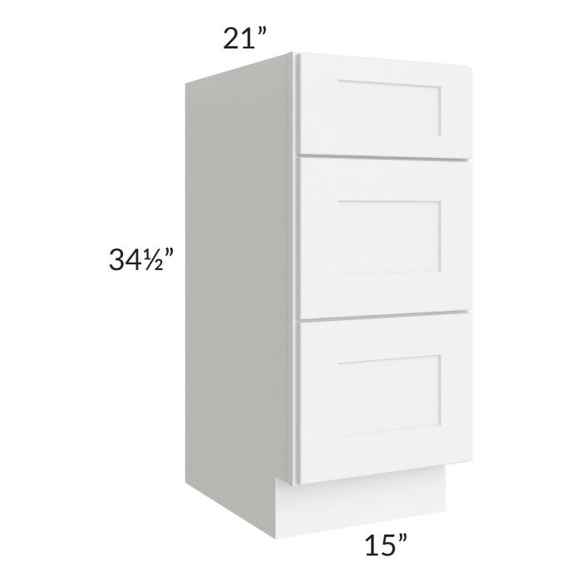 RTA Royal White Shaker 15" Vanity Drawer Base Cabinet