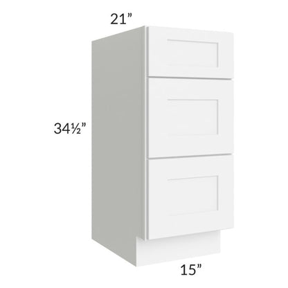 RTA Royal White Shaker 15" Vanity Drawer Base Cabinet