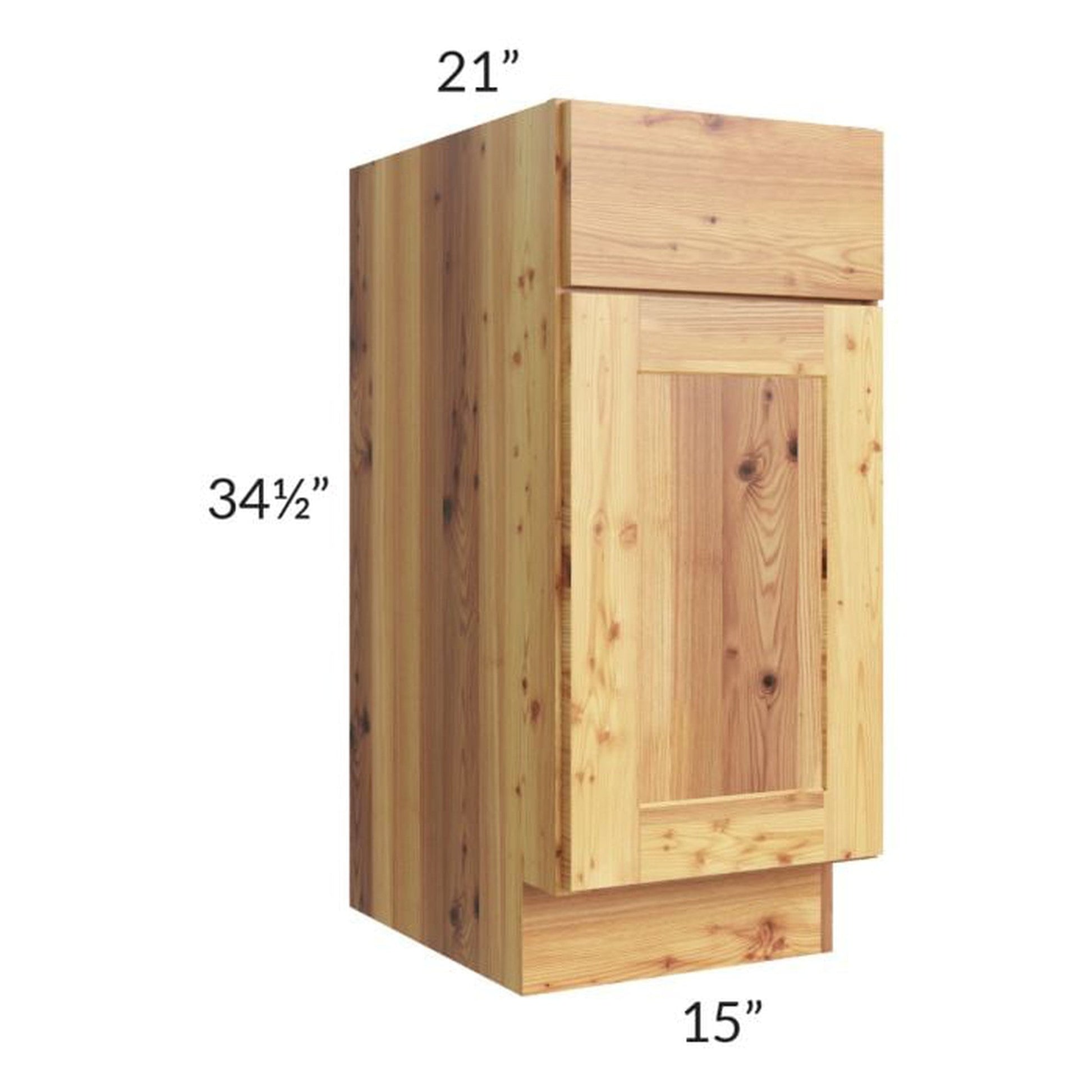 RTA Rustic Shaker 15" Vanity Base Cabinet with Drawers and 2 Decorative End Panels and 2 Skins