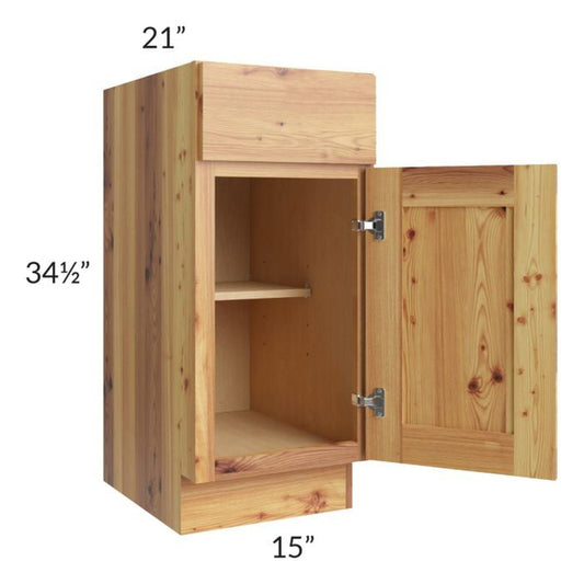 RTA Rustic Shaker 15" Vanity Base Cabinet with Drawers and 2 Decorative End Panels and 2 Skins