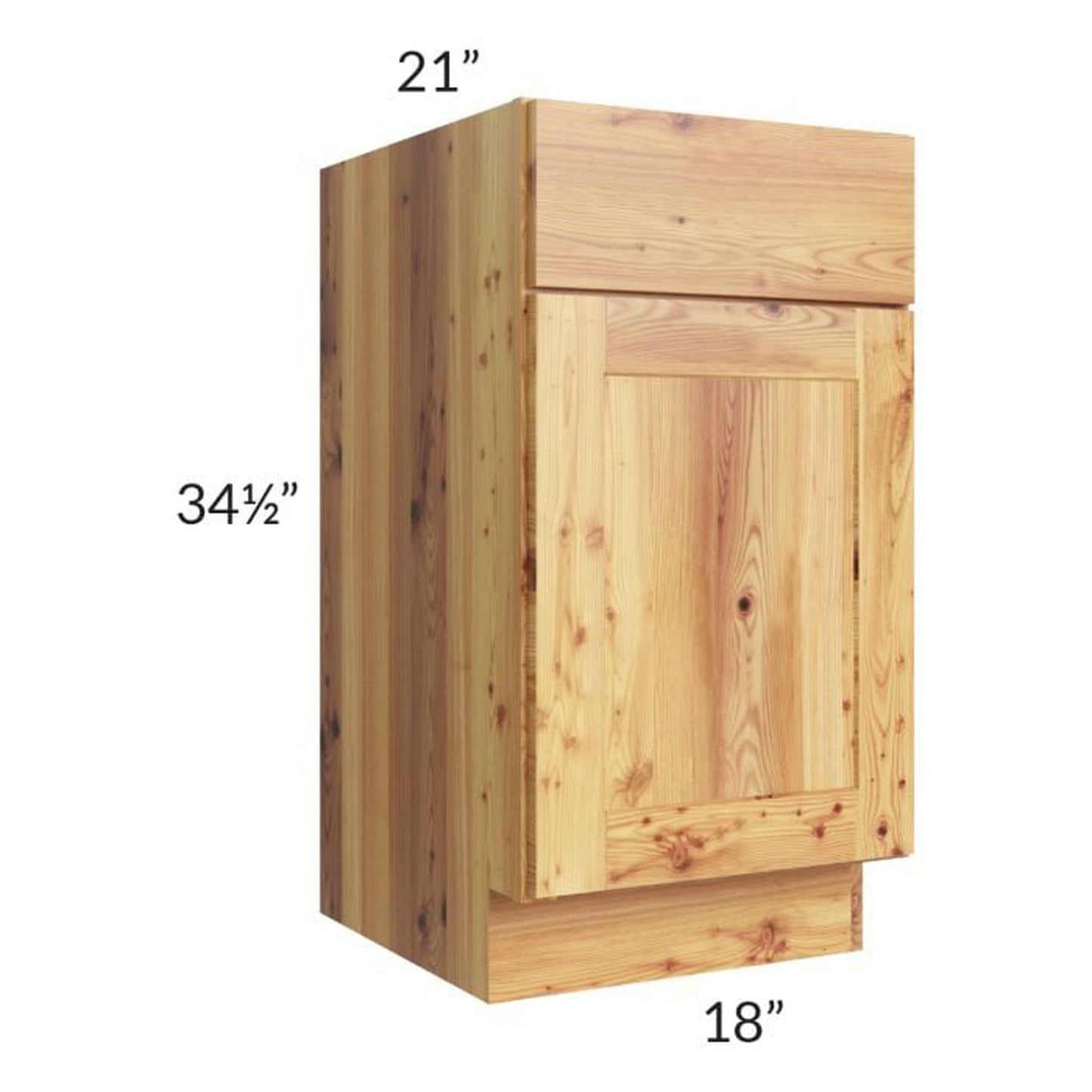 RTA Rustic Shaker 18" Vanity Base Cabinet with Drawers and 2 Decorative End Panels and 2 Skins