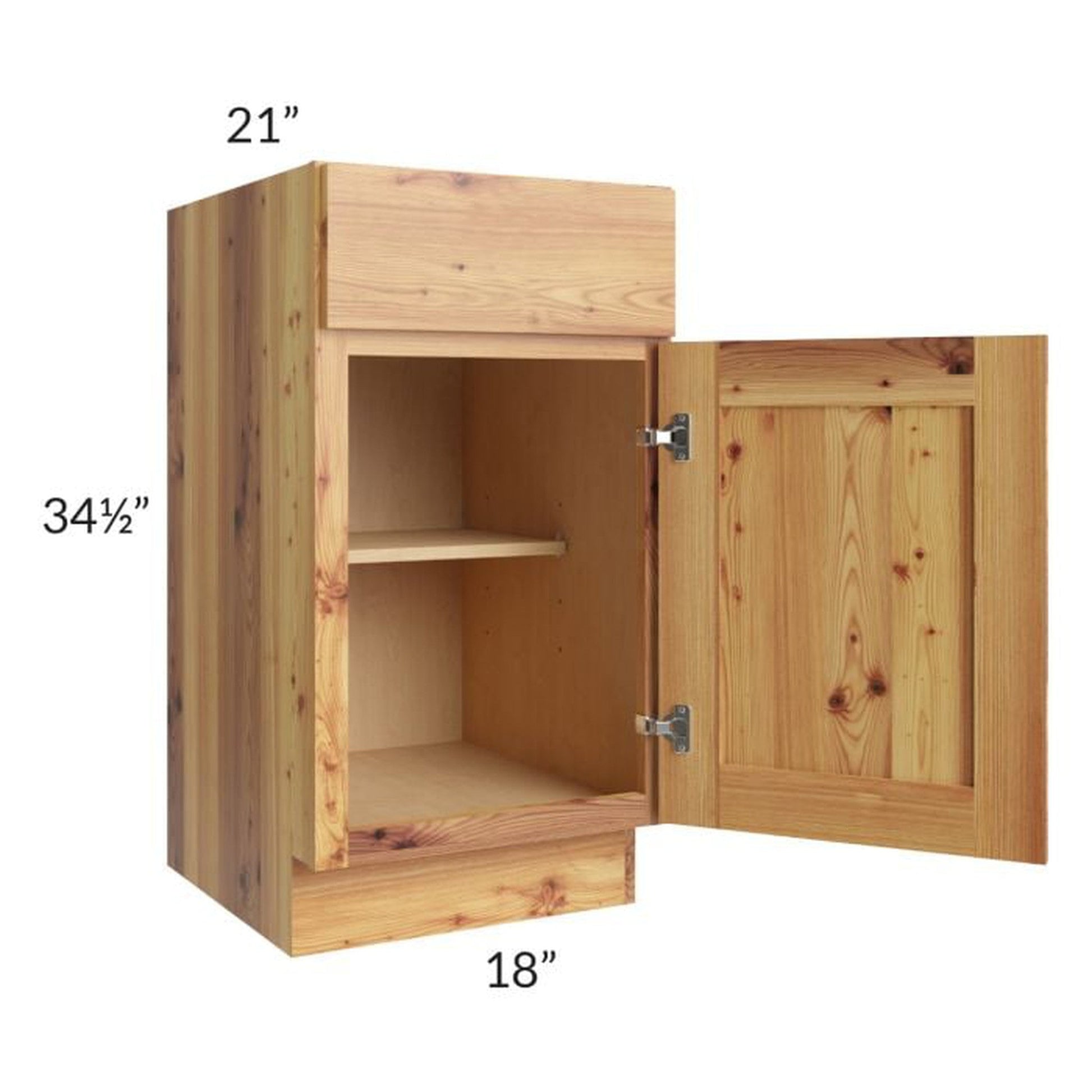 RTA Rustic Shaker 18" Vanity Base Cabinet with Drawers and 2 Decorative End Panels and 2 Skins