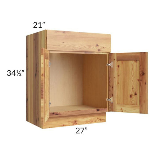 RTA Rustic Shaker 27" Vanity Sink Base Cabinet with Drawers and 2 Decorative End Panels and 2 Skins