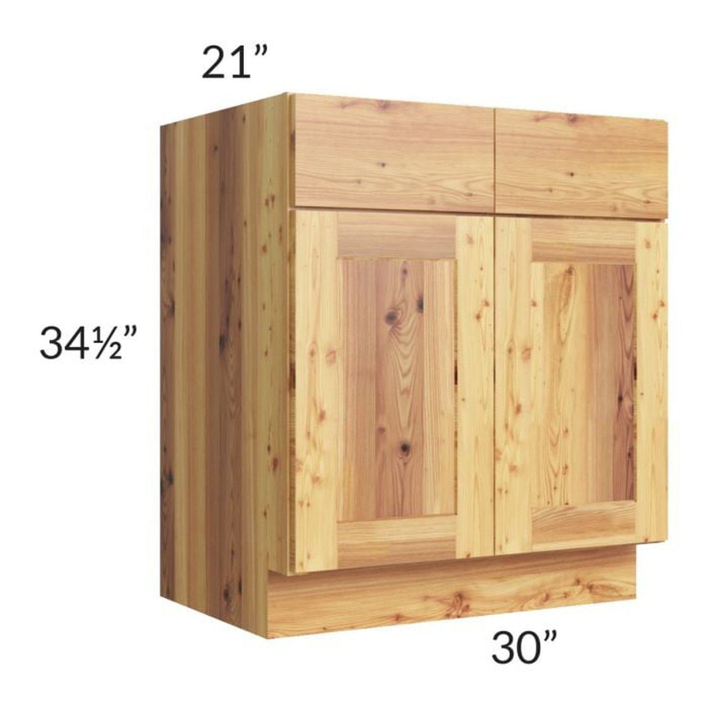 RTA Rustic Shaker 30" Vanity Sink Base Cabinet with Drawers and 2 Decorative End Panels and 2 Skins