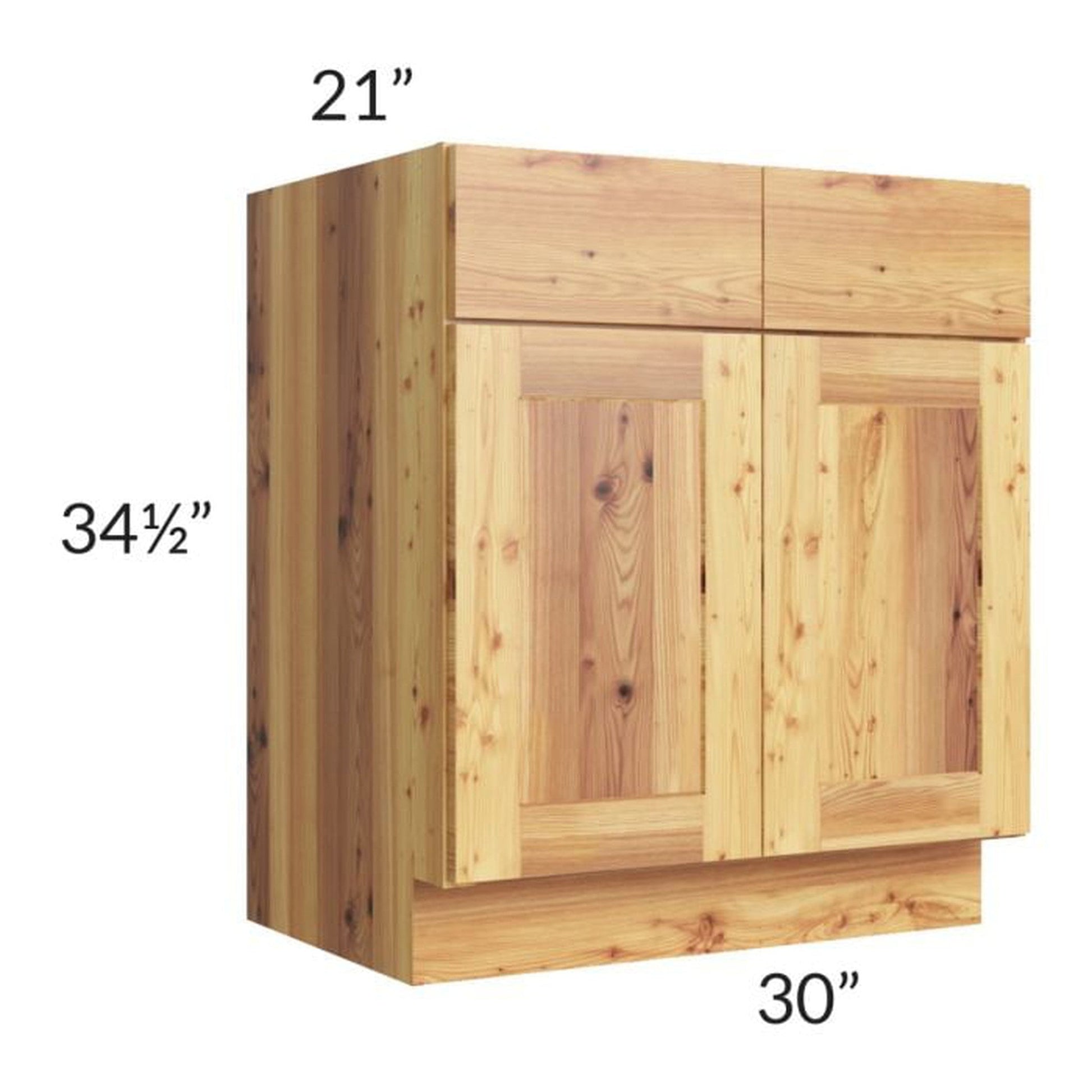 RTA Rustic Shaker 30" Vanity Sink Base Cabinet with Drawers and 2 Decorative End Panels and 2 Skins