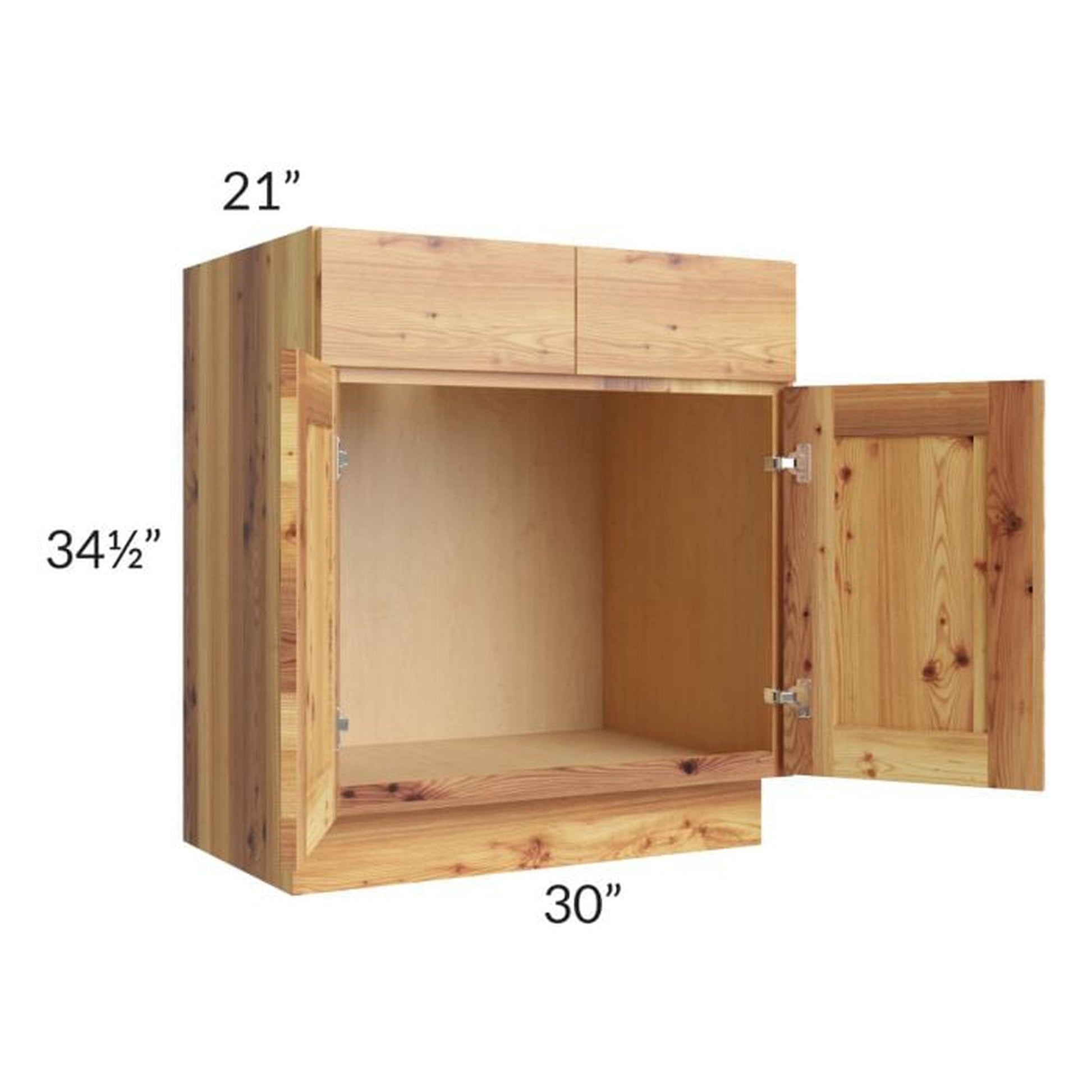 RTA Rustic Shaker 30" Vanity Sink Base Cabinet with Drawers and 2 Decorative End Panels and 2 Skins