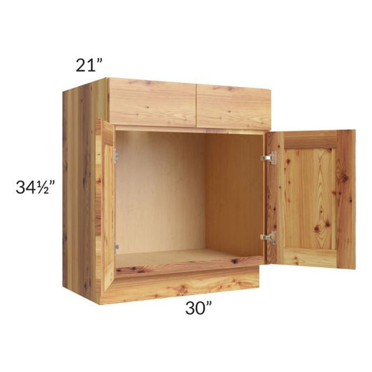 RTA Rustic Shaker 30" Vanity Sink Base Cabinet with Drawers and 2 Decorative End Panels and 2 Skins