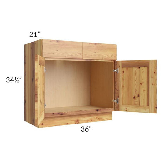 RTA Rustic Shaker 36" Vanity Sink Base Cabinet with Drawers and 2 Decorative End Panels and 2 Skins