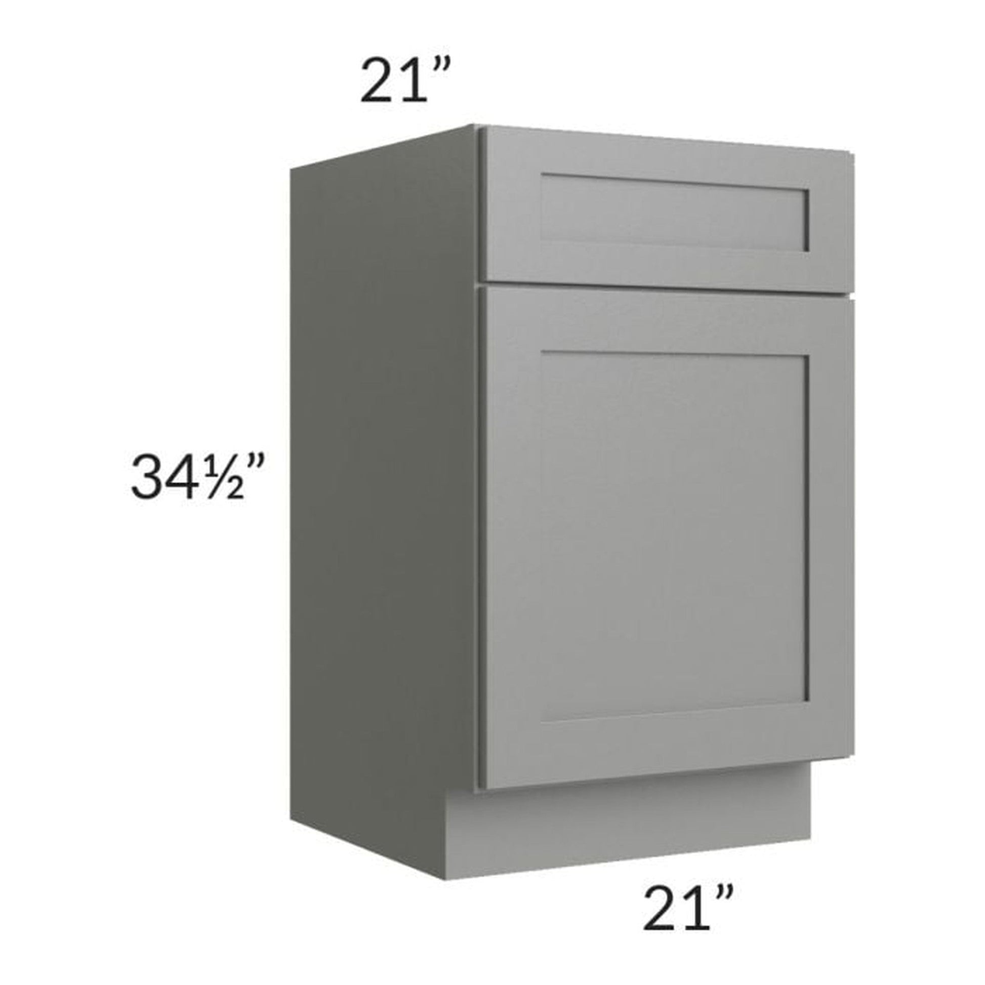 RTA Shale Grey Shaker 21" Vanity Sink Base Cabinet with 1 Decorative End Panel