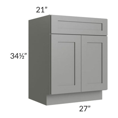 RTA Shale Grey Shaker 27" Vanity Sink Base Cabinet with 1 Decorative End Panel