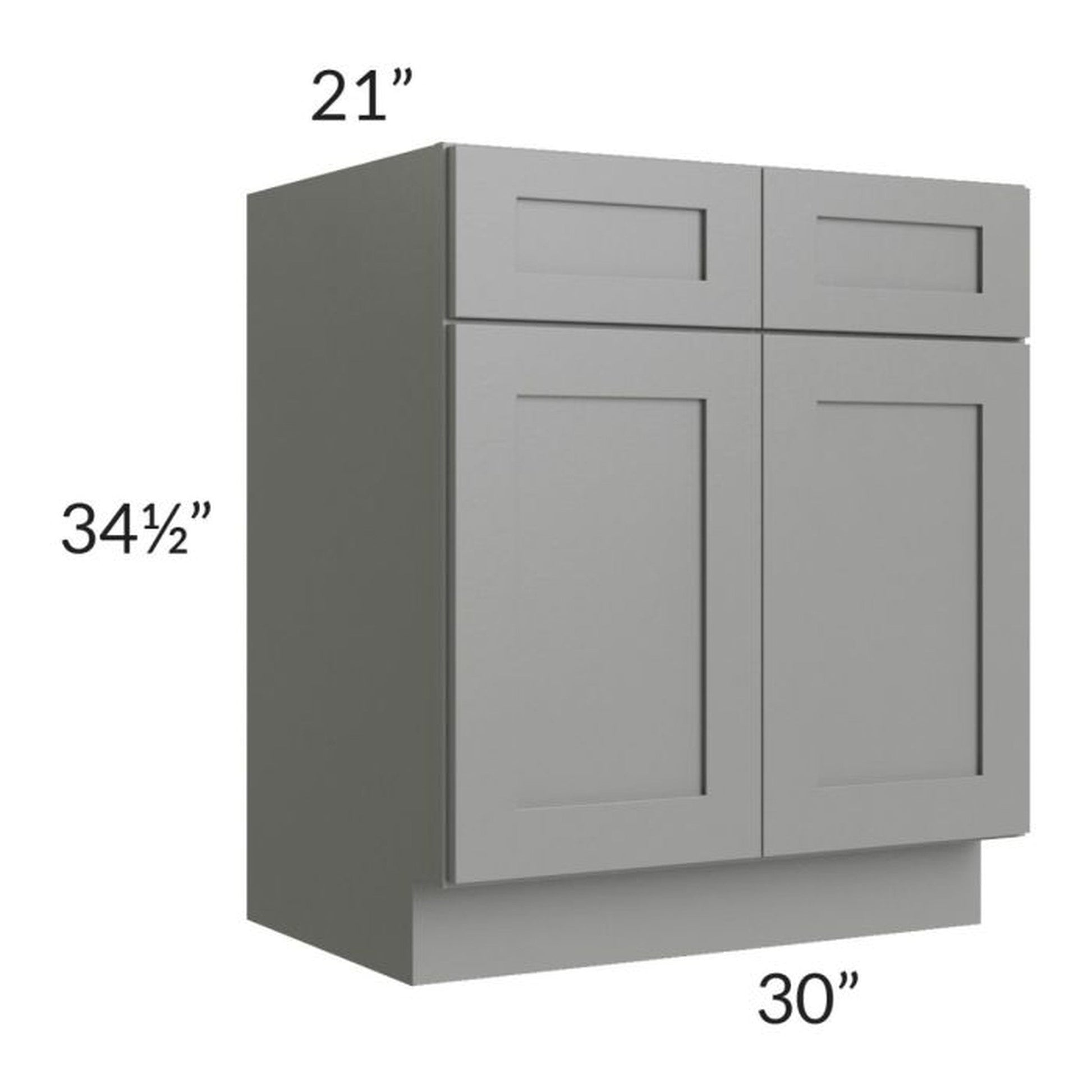 RTA Shale Grey Shaker 30" Vanity Sink Base Cabinet