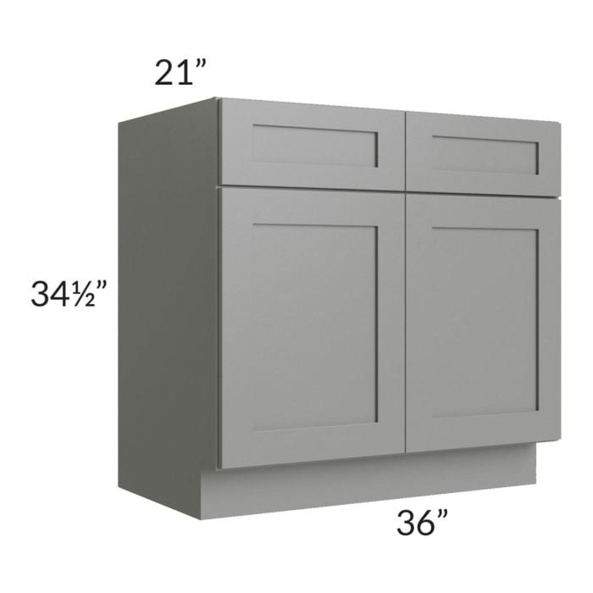 RTA Shale Grey Shaker 36" Vanity Sink Base Cabinet