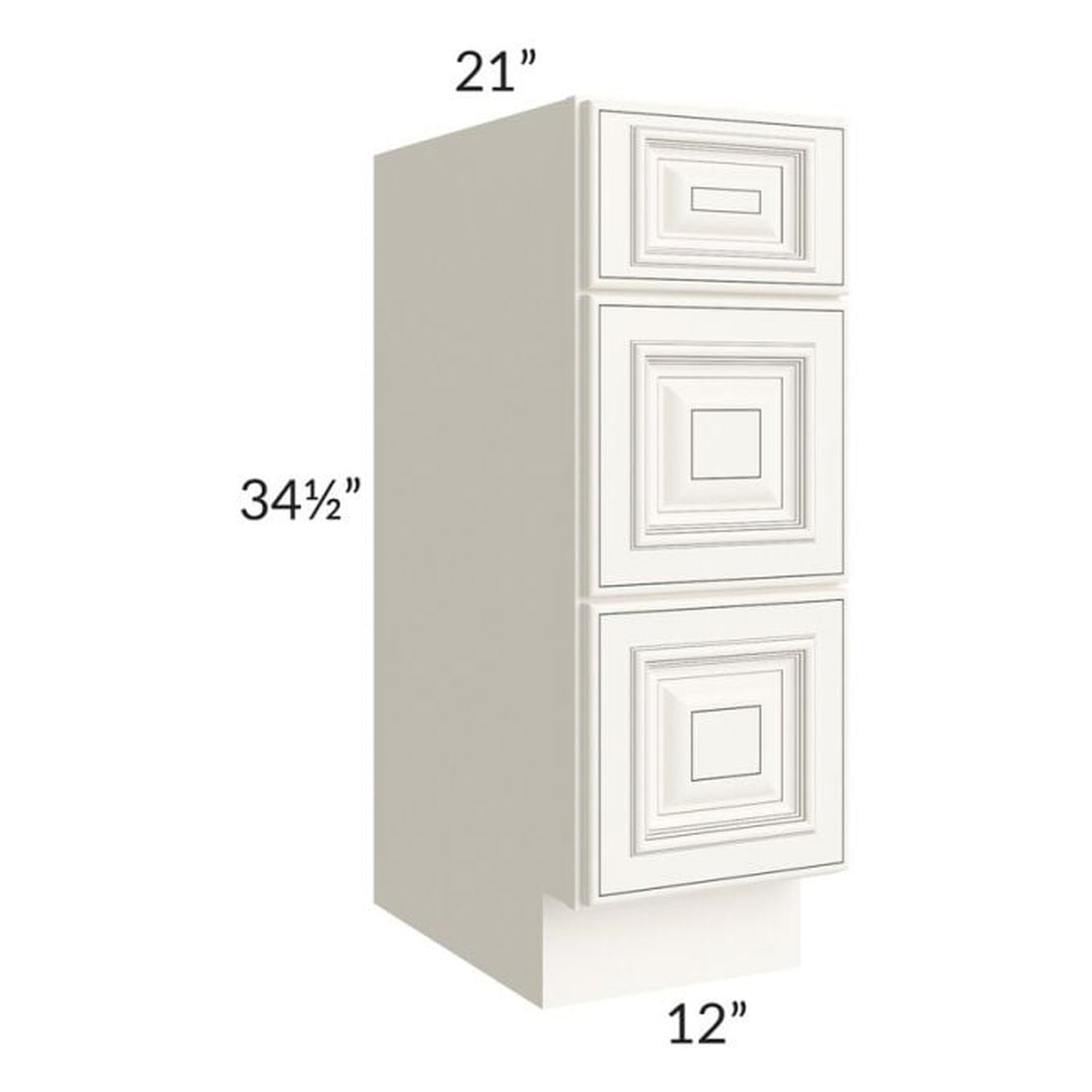 RTA Signature Vanilla Glaze 12" Drawer Base Bathroom Vanity Cabinet