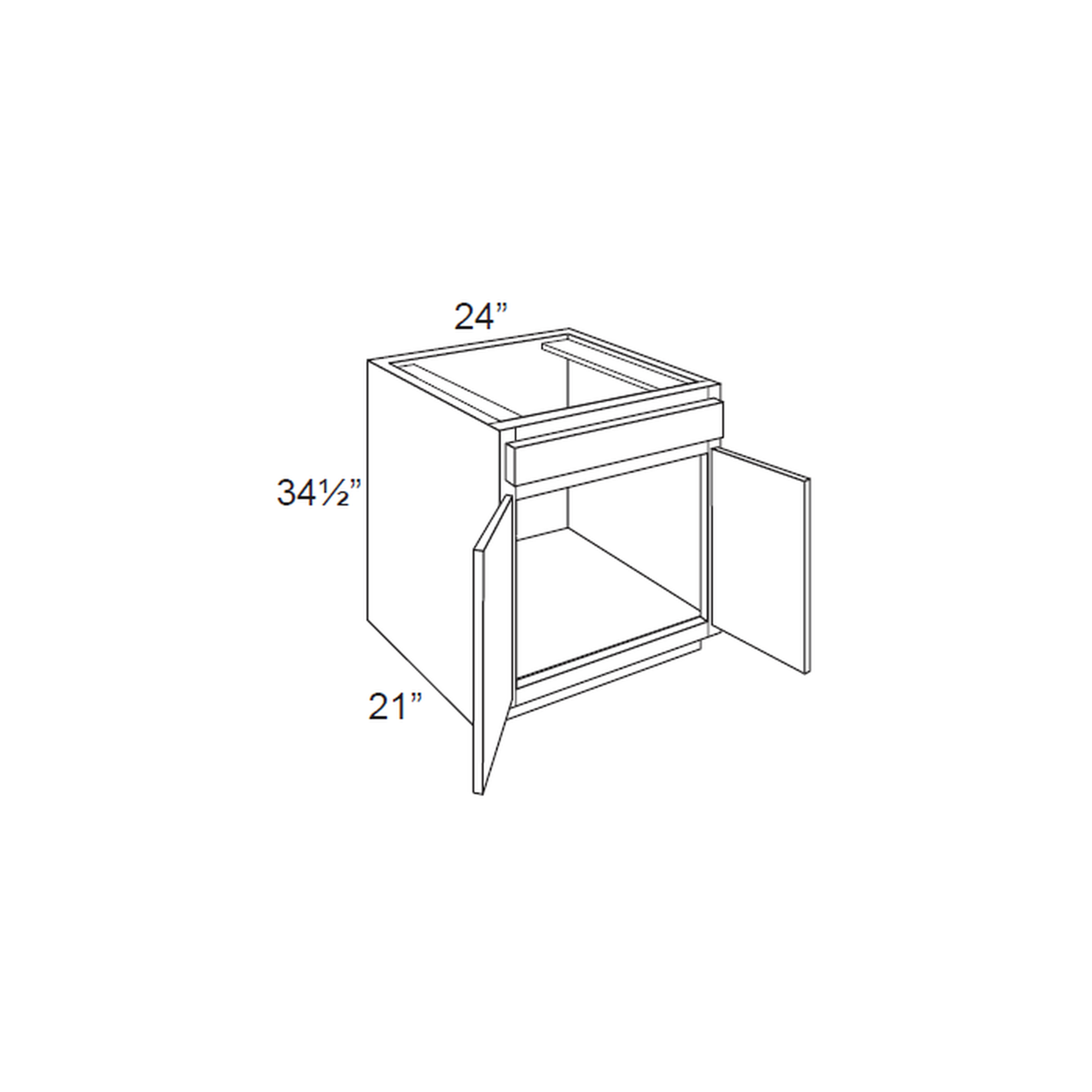 RTA Sky Blue Shaker 24" Bathroom Vanity