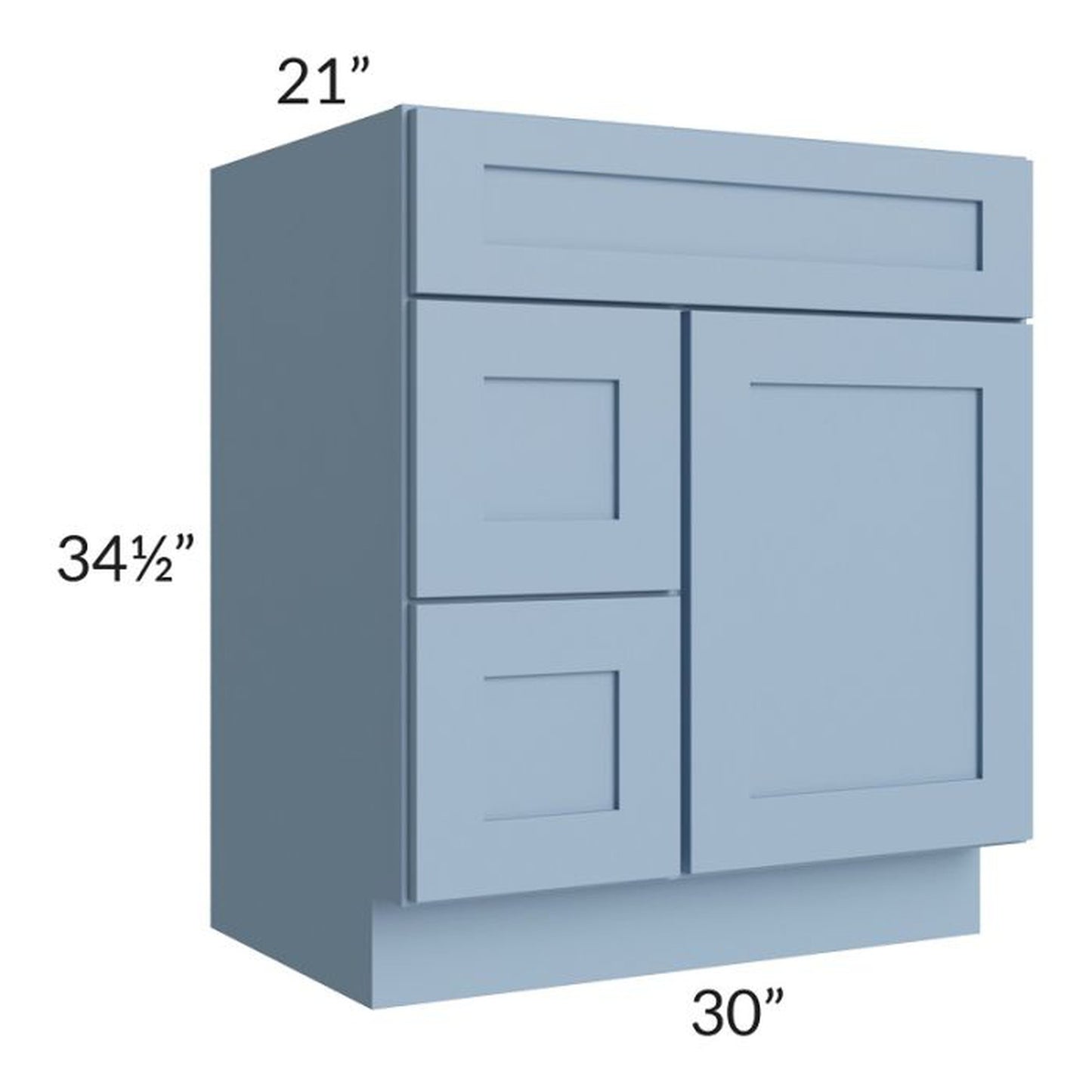 RTA Sky Blue Shaker 30" Bathroom Vanity - DL