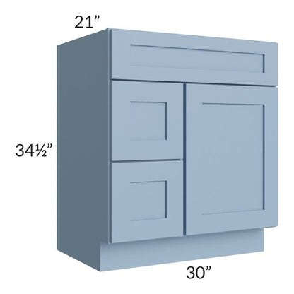 RTA Sky Blue Shaker 30" Bathroom Vanity - DL