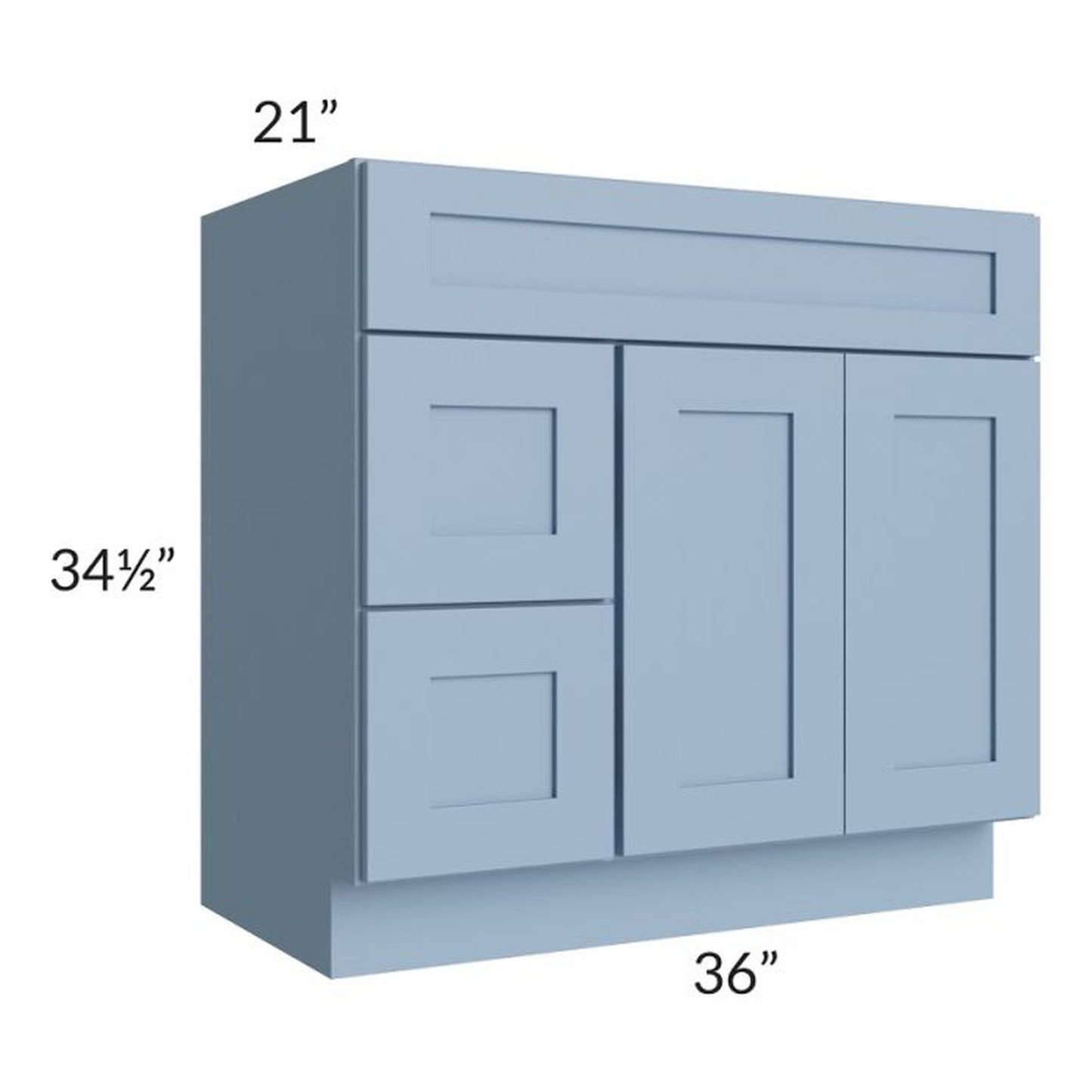 RTA Sky Blue Shaker 36" Bathroom Vanity - BDL