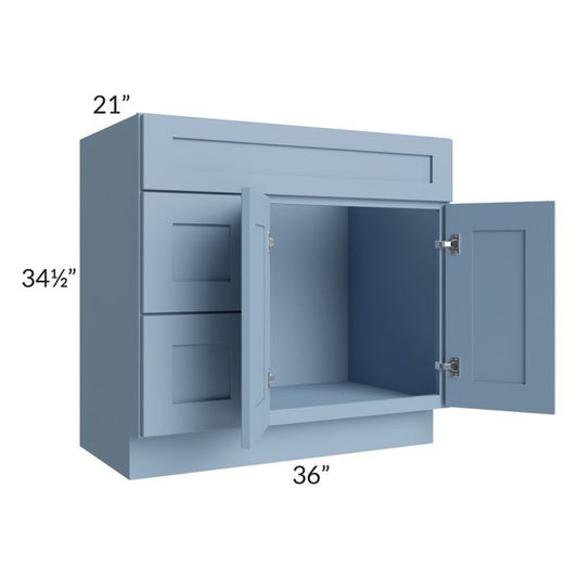 RTA Sky Blue Shaker 36" Bathroom Vanity - BDL
