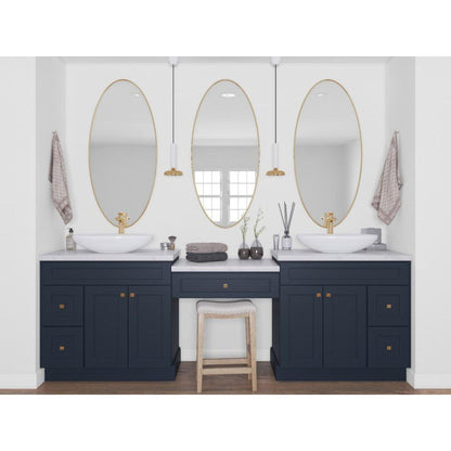 RTA Southport Blue Shaker 24" Vanity Sink Base Cabinet with 2 Decorative End Panels