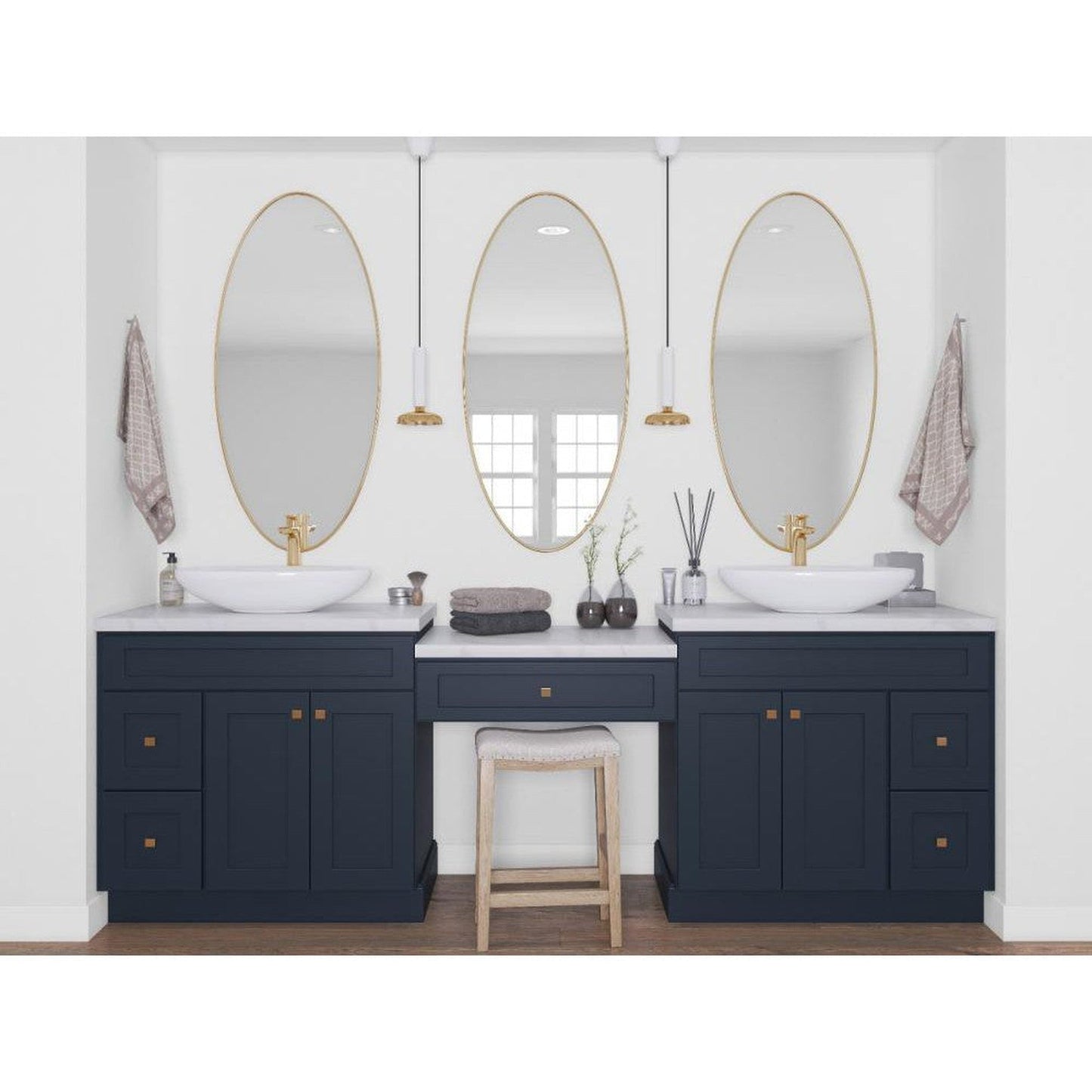 RTA Southport Blue Shaker 30" x 21" Vanity Sink Base Cabinet (Door on Left)