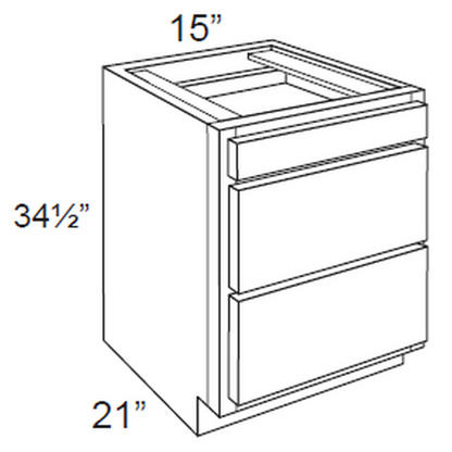 RTA Southport Espresso Shaker 18" Vanity 3-Drawer Base Cabinet