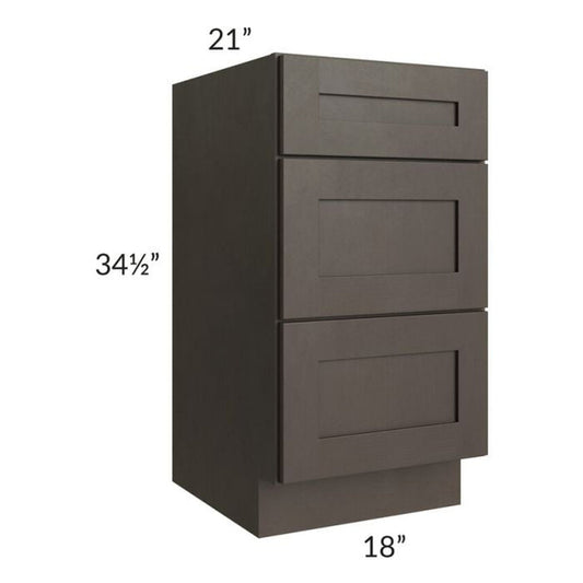 RTA Southport Espresso Shaker 24" Vanity 3-Drawer Base Cabinet with 1 Decorative End Panel