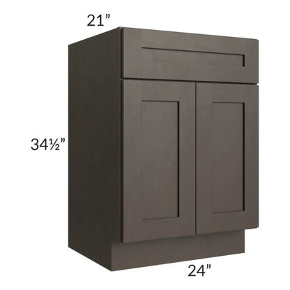 RTA Southport Espresso Shaker 24" Vanity Sink Base Cabinet with 1 Decorative End Panel