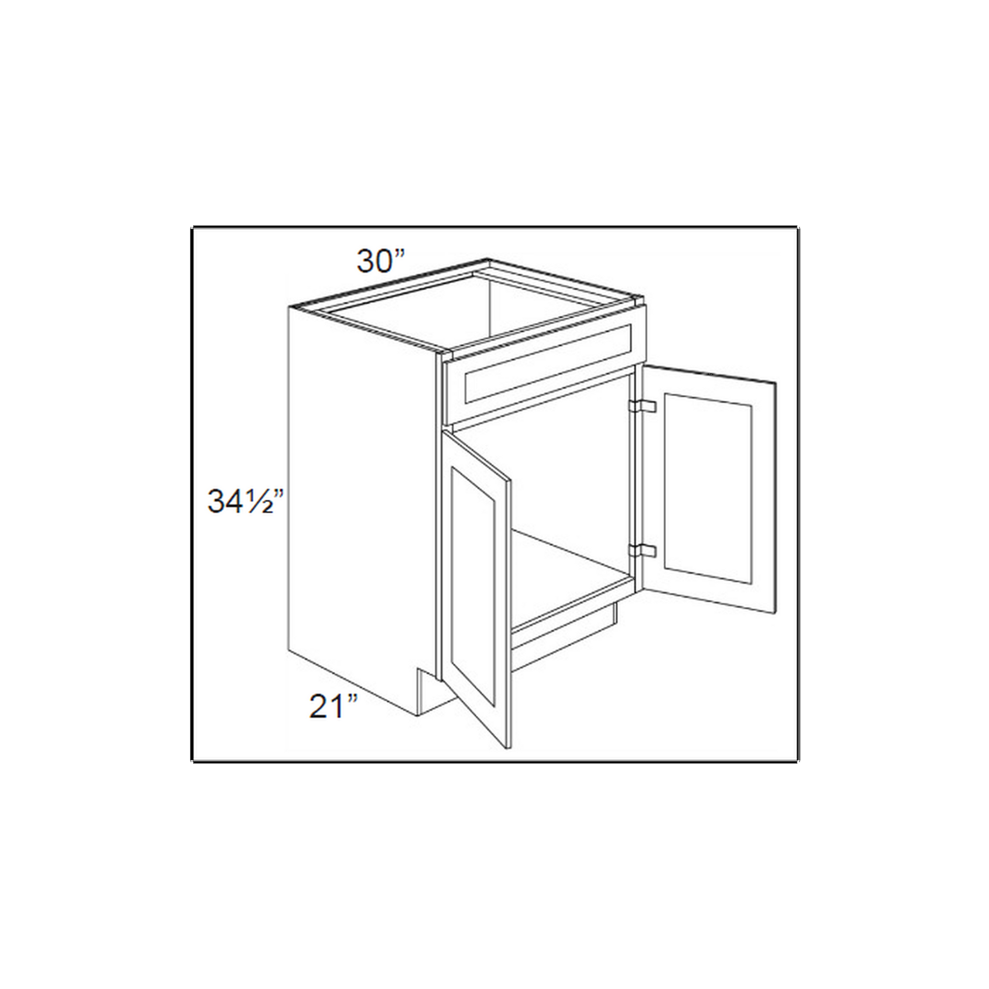 RTA Southport Espresso Shaker 30" Vanity Sink Base Cabinet with 1 Decorative End Panel