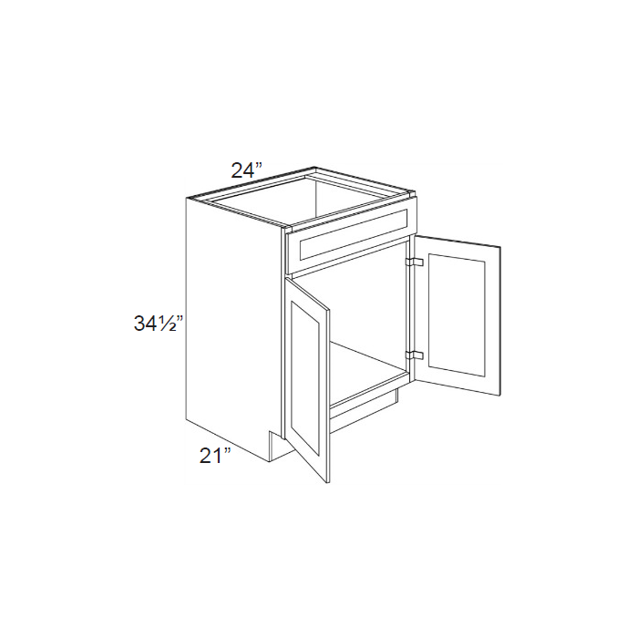 RTA Southport White Shaker 24" Vanity Sink Base Cabinet