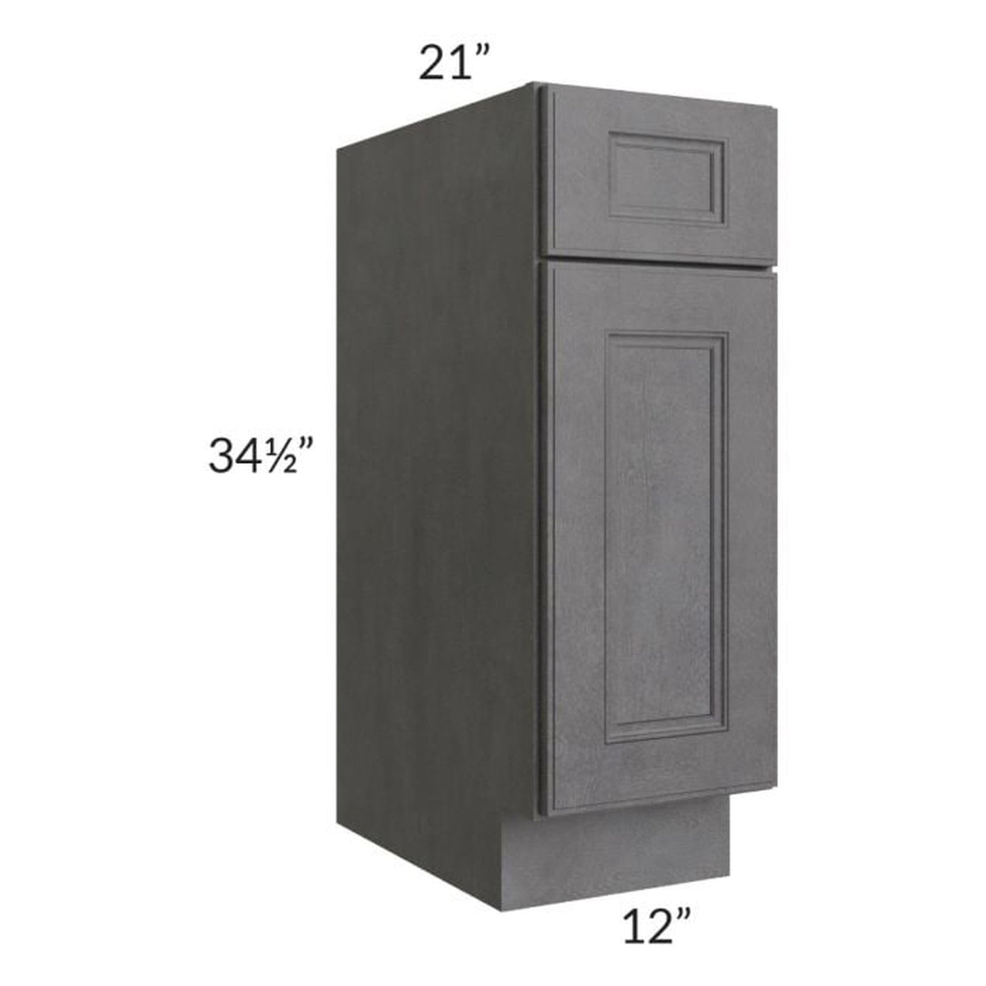 RTA Stone Grey 12" Vanity Base Cabinet with 1 Decorative End Panel