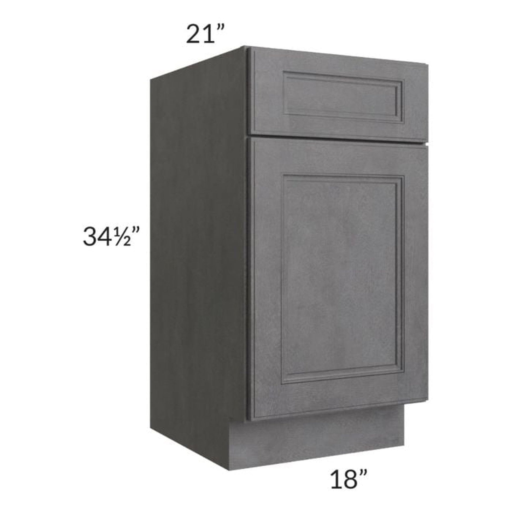 RTA Stone Grey 18" Vanity Base Cabinet with 1 Decorative End Panel