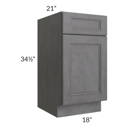 RTA Stone Grey 18" Vanity Base Cabinet with 2 Decorative End Panels