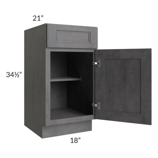 RTA Stone Grey 18" Vanity Base Cabinet with 2 Decorative End Panels