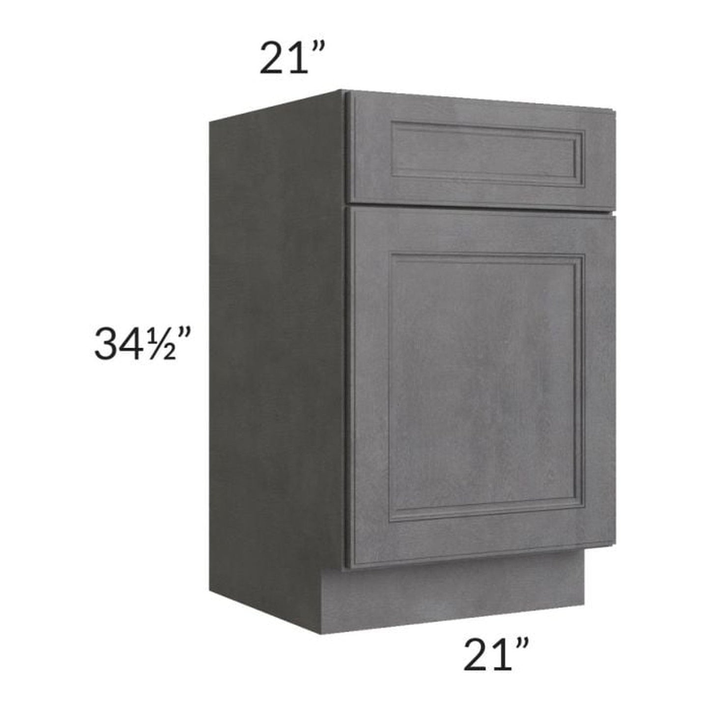 RTA Stone Grey 21" Vanity Sink Base Cabinet with 1 Decorative End Panel