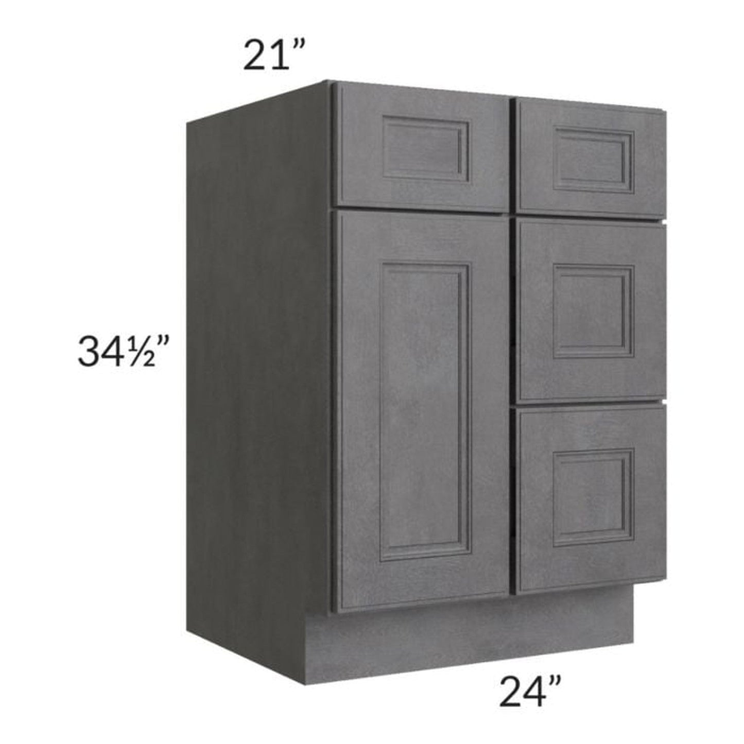 RTA Stone Grey 24" Vanity Sink Base Cabinet (Drawers on Right)