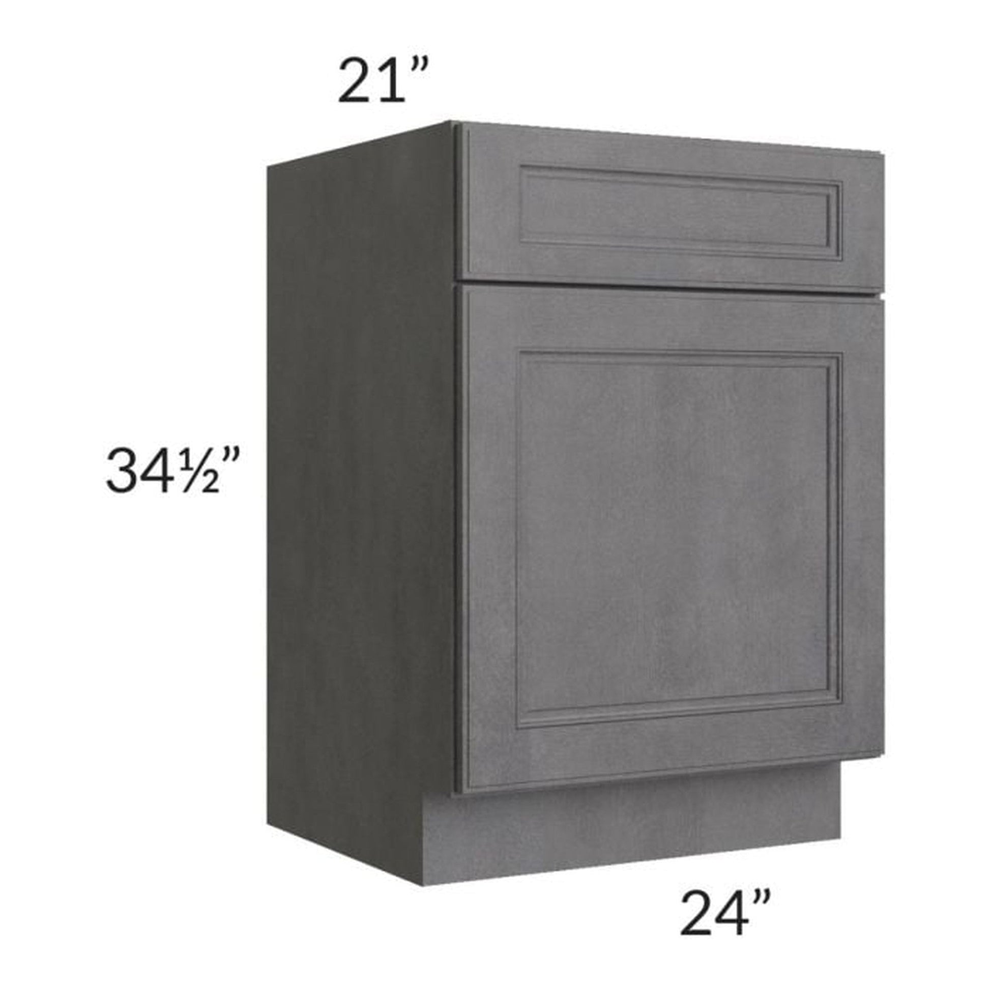 RTA Stone Grey 24" Vanity Sink Base Cabinet with 1 Decorative End Panel