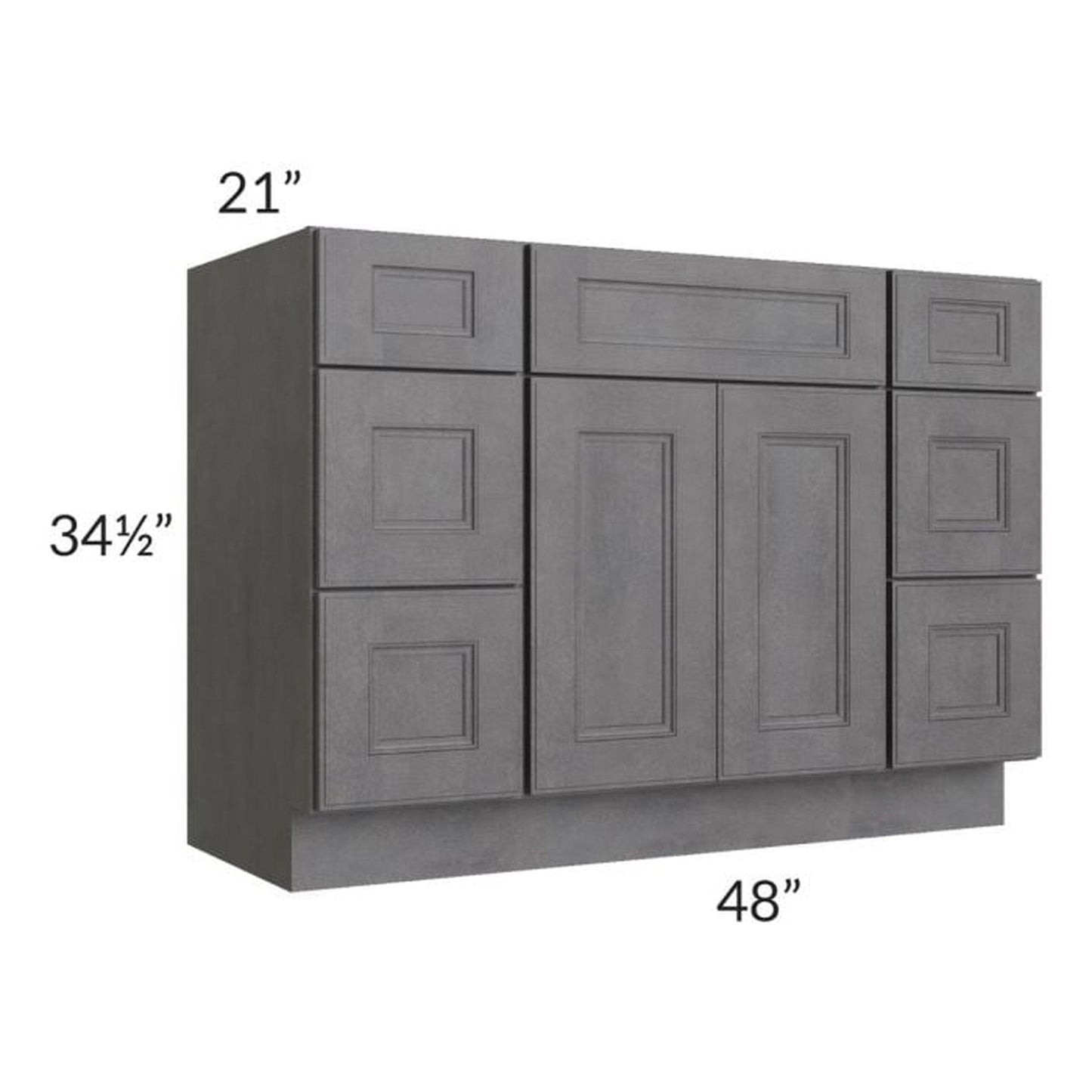 RTA Stone Grey 48" Vanity Sink Base Cabinet with Drawers