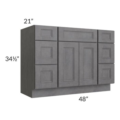 RTA Stone Grey 48" Vanity Sink Base Cabinet with Drawers