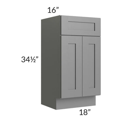 RTA Stratton Light Grey Shaker 18" Vanity Sink Base Cabinet (16" depth)