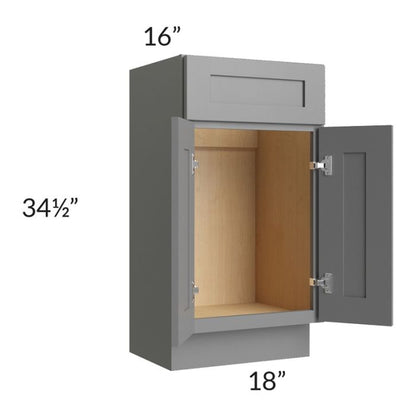 RTA Stratton Light Grey Shaker 18" Vanity Sink Base Cabinet (16" depth)