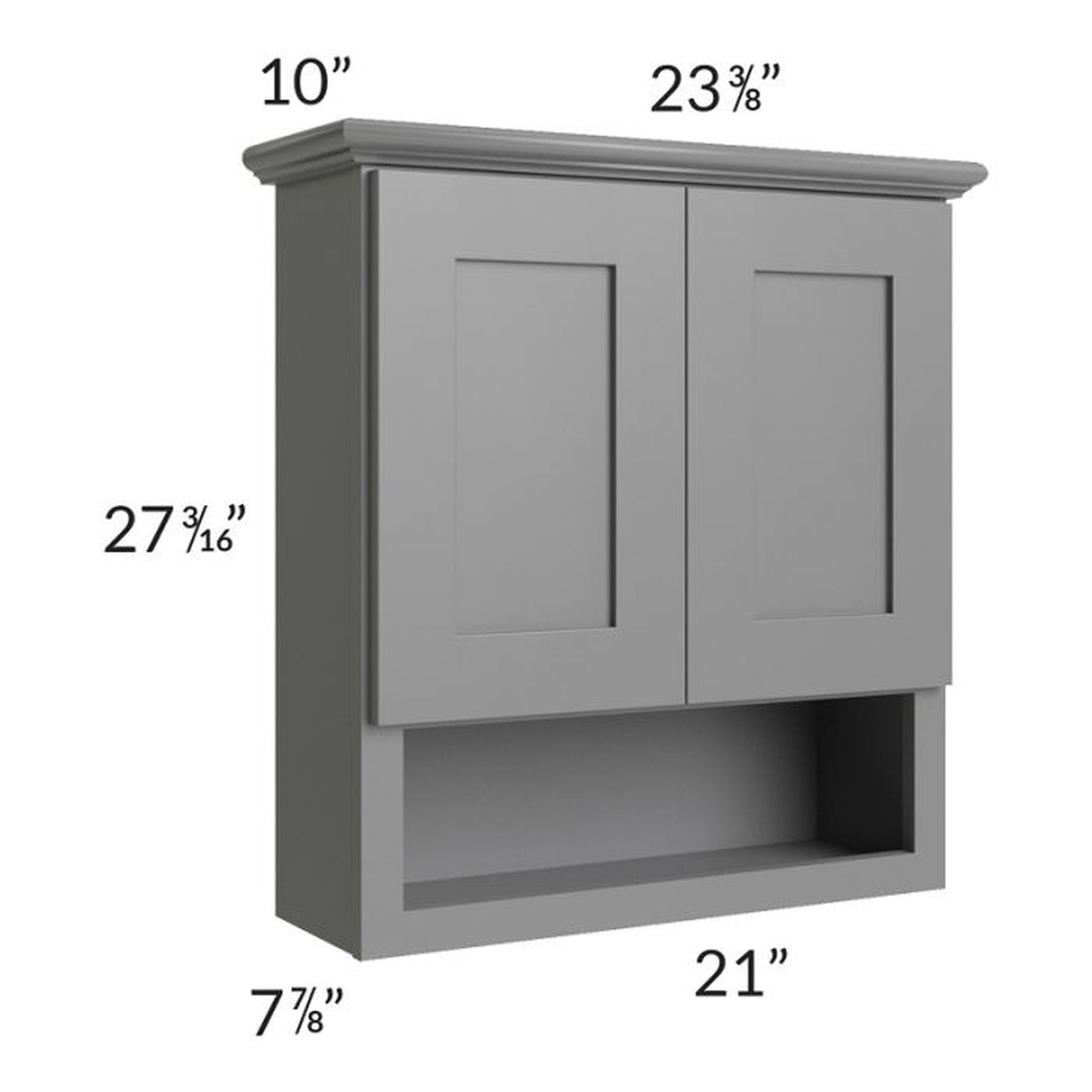 RTA Stratton Light Grey Shaker 21" x 26" Bathroom Wall Cabinet