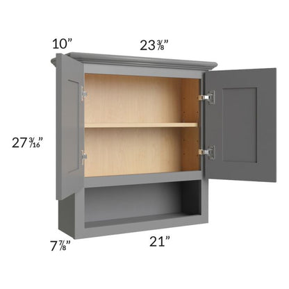 RTA Stratton Light Grey Shaker 21" x 26" Bathroom Wall Cabinet