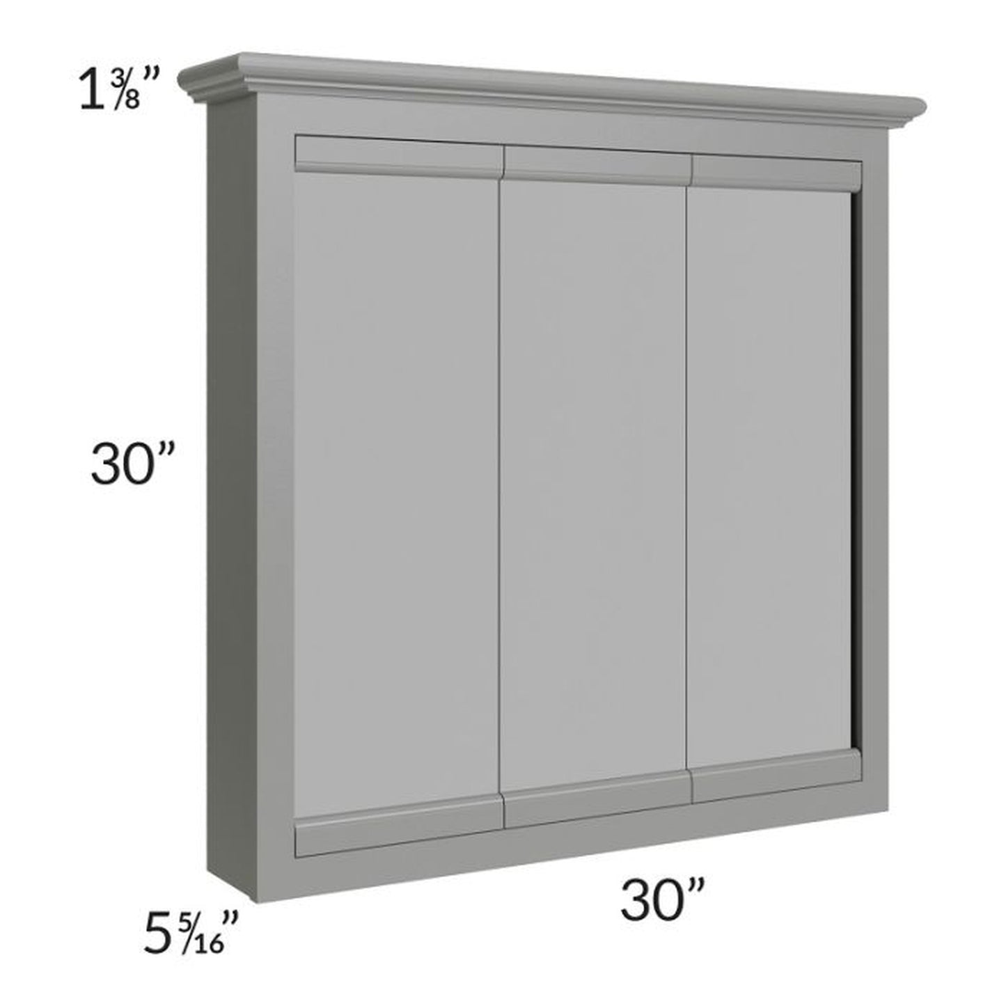 RTA Stratton Light Grey Shaker 30" x 30" Storage Mirror