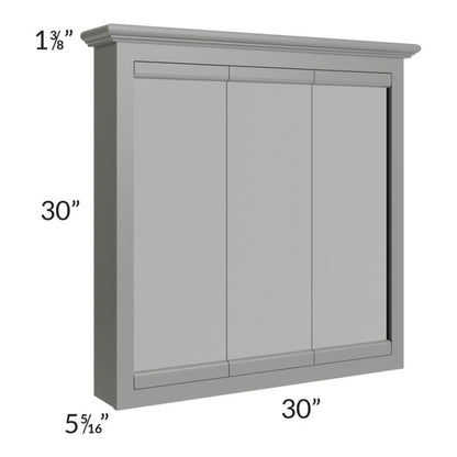 RTA Stratton Light Grey Shaker 30" x 30" Storage Mirror