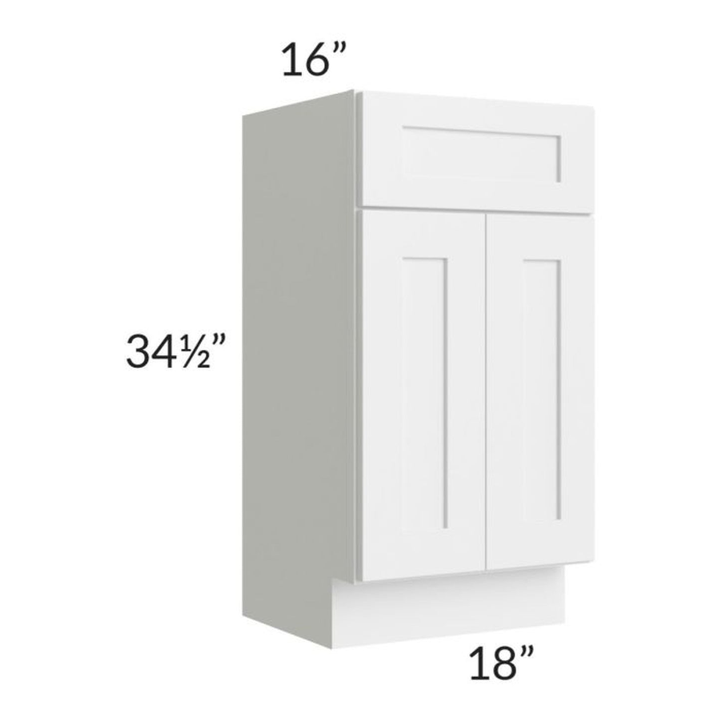 RTA Stratton White Shaker 18" Vanity Sink Base Cabinet (16" depth)